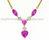 9k Yellow Gold Sapphire Cz Necklace