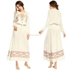Casual Long Sleeve Bohemian Floral Print Bodycon Maxi Dress