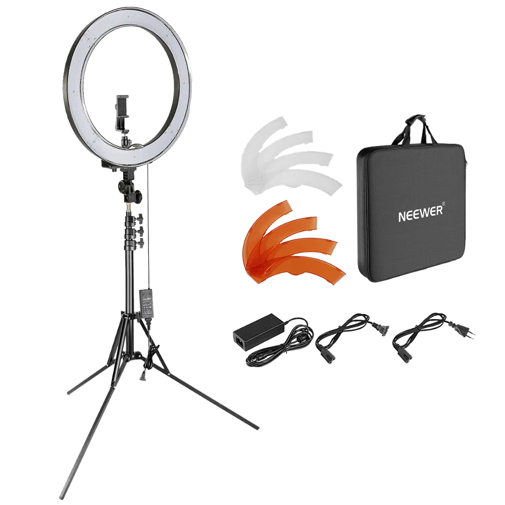 Neewer Upgraded 18-inch Outer Dimmable SMD LED Ring Light with 79-inch Stand, Bluetooth Receiver, Rotatable Phone Holder, N/a
Neewer Upgraded 18-inch Outer Dimmable SMD LED Ring Light with 79-inch Stand, Bluetooth Receiver, Rotatable Phone Holder, N/a