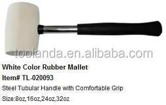white color rubber Mallet with black PP handle