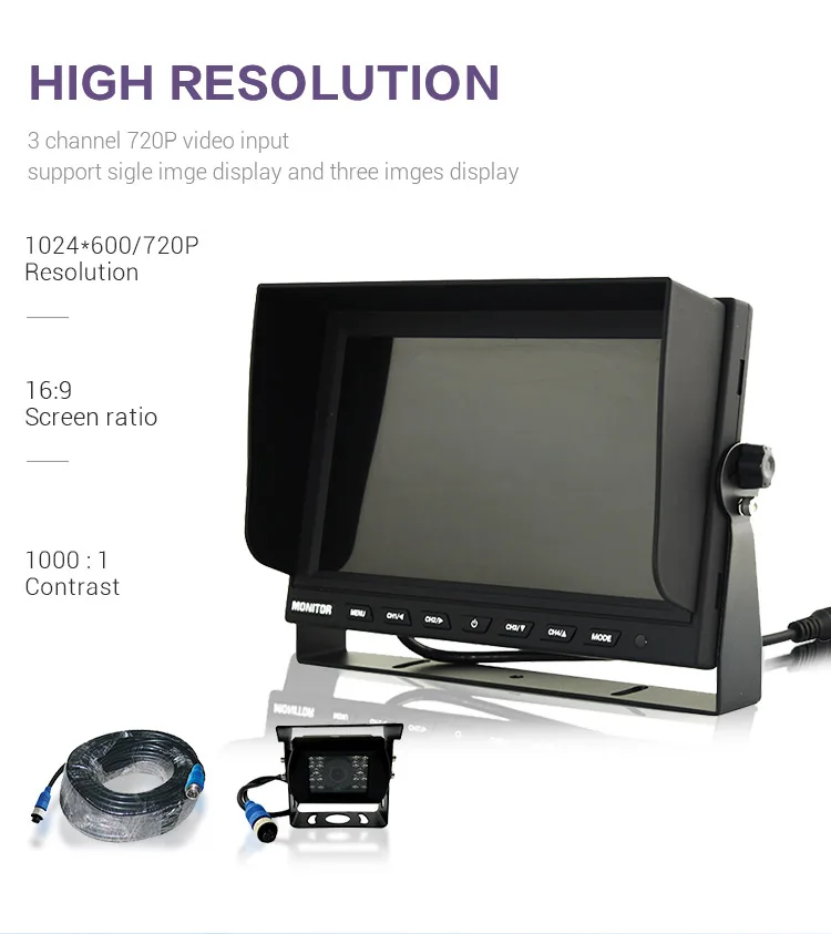 High Density 9inch Tft Lcd Dvr Recording Monitor Quad 9 Inch Monitor