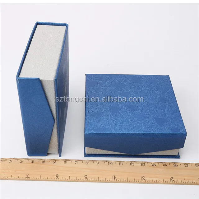 display paper box velvet gift boxes amazing 9*9cm blue jewellery