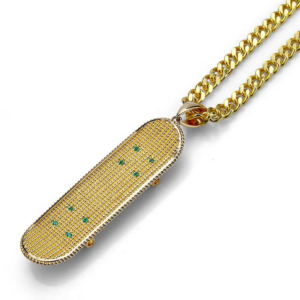 Fashion Men's Rap Jewelry Hiphops Skateboard Pendant Necklace Gold Plated Pave CZ Skateboard Pendant Necklace, Gold, silver
Fashion Men's Rap Jewelry Hiphops Skateboard Pendant Necklace Gold Plated Pave CZ Skateboard Pendant Necklace, Gold, silver