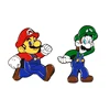 QIHE Childhood Memory Classic Cartoon Cute Super Mario Bros Green Red Lapel Brooches Badge pin For Japanese Mario Brothers Game