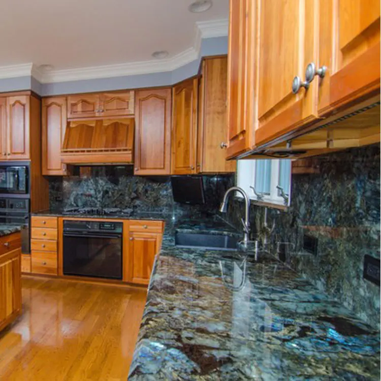 Prefabricated Stone Countertops Labradorite Granite Kitchen