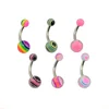 316l stainless steel acrylic epoxy surface ball light belly navel rings button banana piercing jewelry