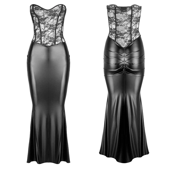 Wonder Beauty Women Strapless Sexy See Through Lace Maxi Long Mermaid Bodycon Club Leather Dress Lingerie, Black
Wonder Beauty Women Strapless Sexy See Through Lace Maxi Long Mermaid Bodycon Club Leather Dress Lingerie, Black