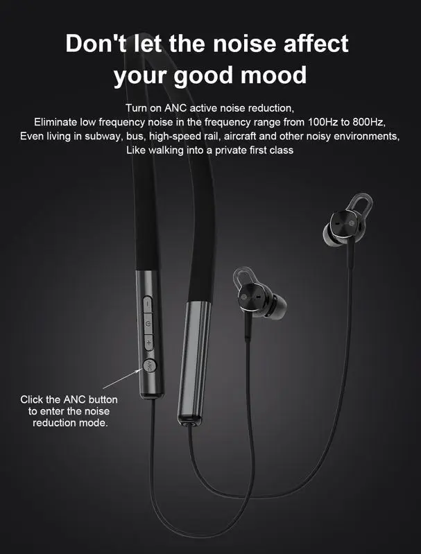 ANC Active noise cancelling earbuds wireless headset bluetooth earphone active noise cancelling 5.0 bluetooth headphone - ANKUX.COM