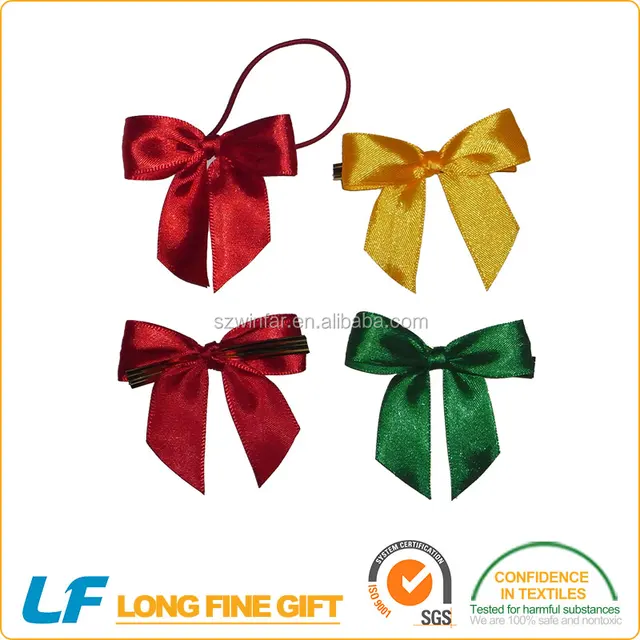 eco-friendly gift packaging pre-made printed make satin ribbon