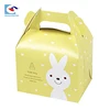 Cartoon customized logo bakery packing paper box with handle