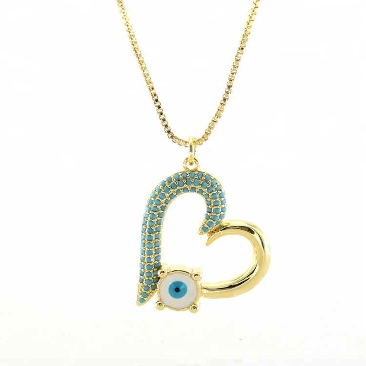 Love Heart Design Brass Chain Necklace Hot Sale Turkish Eye Necklace, Gold;silver;rose gold;black
Love Heart Design Brass Chain Necklace Hot Sale Turkish Eye Necklace, Gold;silver;rose gold;black