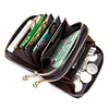 Unisex Leather RFID Blocking Zippered Small Wallet Credit Card Case Holder Money Clips Wallets Coin Purse