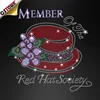 Red hat rhinestone iron on transfers motif member of the red hat society