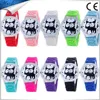 Free Shipping 2016 Newly Design Black Cat Watch Silicone Jelly Wrist Watches For Women GW036