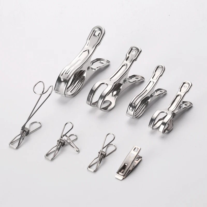 Factory supply High-quality stainless steel spring clothespin hardware clip Multifunctional use, Silver
Factory supply High-quality stainless steel spring clothespin hardware clip Multifunctional use, Silver