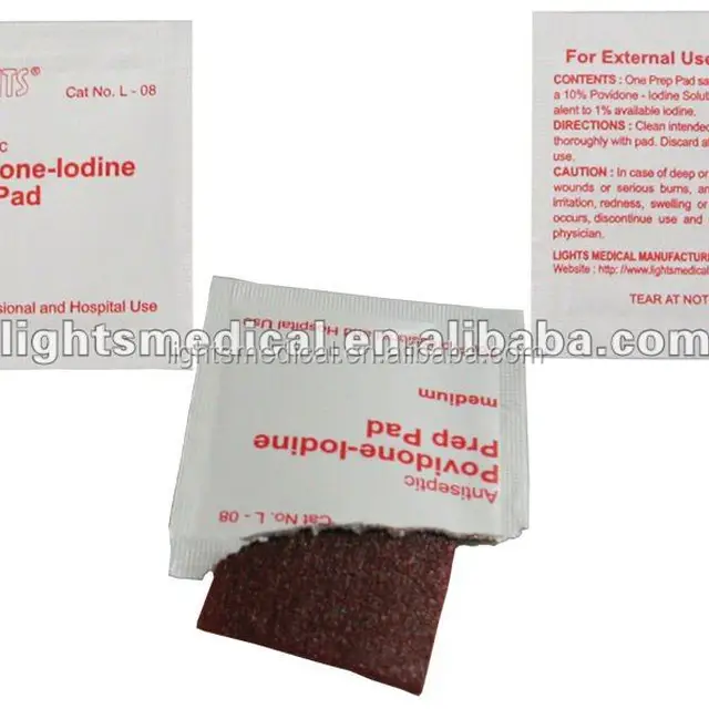 medical antiseptic 10% povidone iodine prep pad