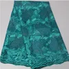 High Quality Green Color African Swiss Voile Lace In Switzerland Heavy Cotton Lace XZ723B