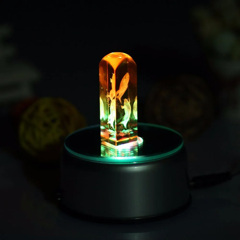 wholesale high transparent 3d laser engraved crystal music box