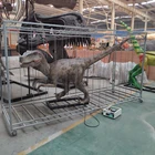 Robotic Animal Robot OAJY0033 Zigong Animated Dinosaur Robotic Velociraptor In Cage
