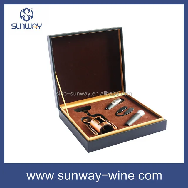 luxury wholesale leather wine set wine opener gift set corporate