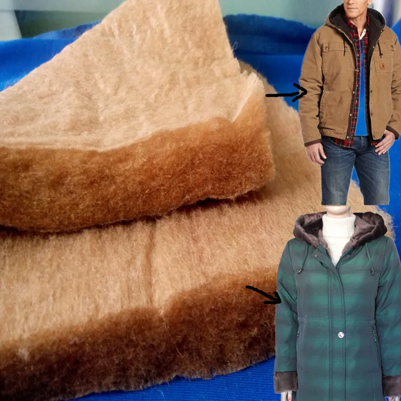 Thermal bonded 100% Camel hair wadding with fabric for jacket