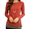 cz38201w Hot sell casual long sleeve spring autumn side zipper shirts fashion office blouse tops women