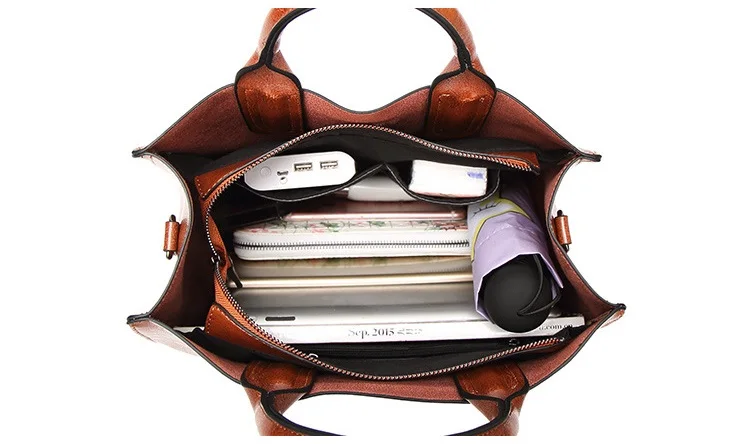 MJ Women Shoulder Bag PU Leather Women's Hot Sale Handbag Tote Bag Leather Crossbody Messenger Bags for Girls Solid Big Capacity (27)