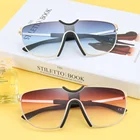 new fashionable frame shape oversized rimless color changing lens sunglasses square ladies sun glasses men