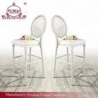 Bar furniture metal legs acrylic backrest wholesale white bar stool