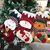 18" Happy New Year Christmas Decoration Stockings Plush Plain Red Christmas Snowman/santa Claus/elk Socks