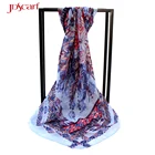 Fashionable printed chiffon woman beach scarf luxury 100% polyester spring custom made hijab chiffon scarf