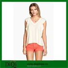 OEM women clothing made in China sweet t shirt for girls macrame t shirt for women