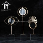 Fashion design beauty metal expression crystal eyes tears shape home decoration pieces cosmetic vanity mirror