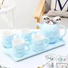 2018 new design italian korean tea set / tea pot set with cups and tray
