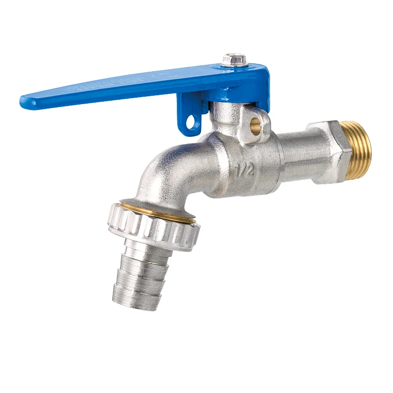 Barrel connection for bibcock water tap fittings