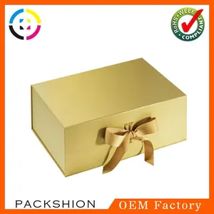 beautiful golden color paper favour box for gift/clothes