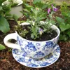 22.5 cm Diameter Ceramic Tea Cup and Saucer Flower Planter Pot