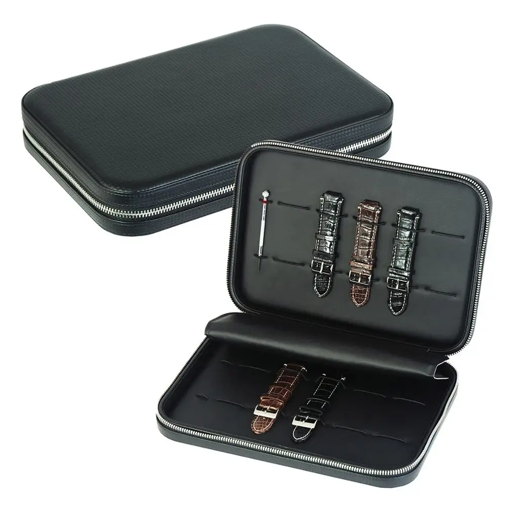 Sonny Watch Bands Case Cool Black Leather Carbon Fiber Watch Straps Box for Men, Black carbon fiber
Sonny Watch Bands Case Cool Black Leather Carbon Fiber Watch Straps Box for Men, Black carbon fiber