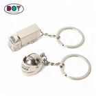 Custom Made 3D Car Shaped and Moveable Motorcycle Helmet Logo Keychain Tags Key Chains with Metal