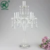 5 Arms flower shape design glass candelabra with beaded crystal glass candleabras for wedding /home decoration