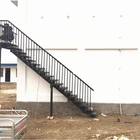 Outdoor wrought iron steel straight staircase price/Black Steel stair outdoor