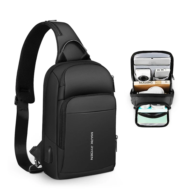 New men chest bag with usb charge small bag crossbody bag 2021 chest sling shoulder, Black
New men chest bag with usb charge small bag crossbody bag 2021 chest sling shoulder, Black