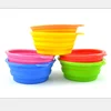 Hot Sell Travel soft Collapsible Portable Pet bowls feeders Silicone Folding dog Bowls