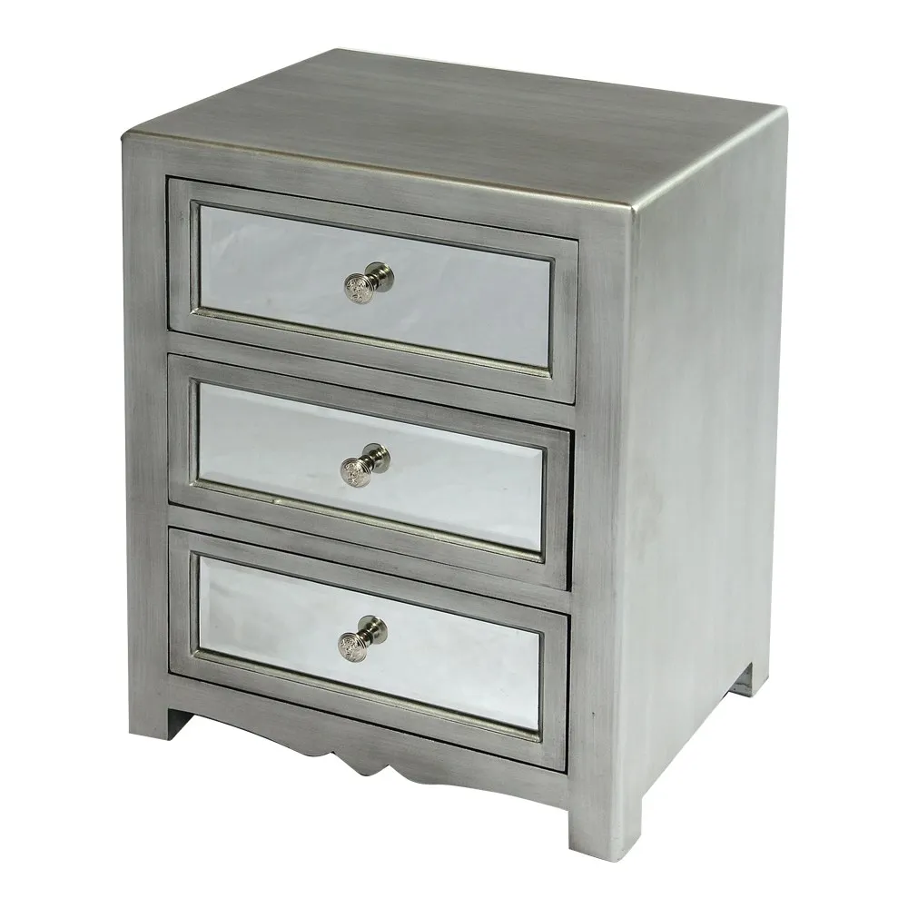 Classical Bedroom Furniture Mirrored Bedside Table And Nightstand