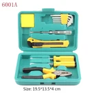Box Hand Tool Set General Household Hand Tool Kit with Plastic Toolbox Storage Case Hammer Plier Screwdriver Knife