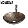 Lighten up Your Bathroom with Boweiya! Copper and Gold Antique Greek Style Tempered Glass Wash Basin