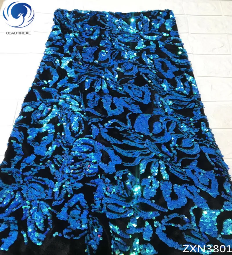 Beautifical 2019 High quality black velvet lace with blue sequins embroidery african lace velvet fabric for dress ZXN38, Can be customized
Beautifical 2019 High quality black velvet lace with blue sequins embroidery african lace velvet fabric for dress ZXN38, Can be customized