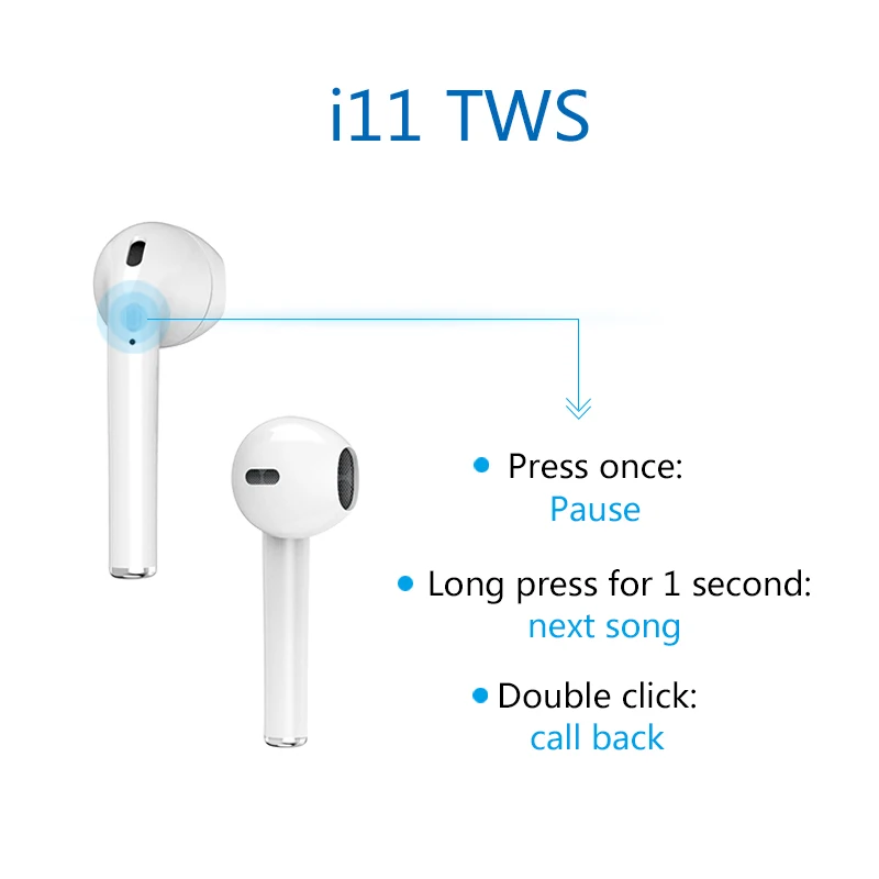 Super promotion ! Factory wholesale New i11 TWS True Bass Headphone Mini Wireless 5.0 Earbuds Bluetooth Earphone For ios android - ANKUX.COM