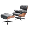 2019 black leather lounge elegant chair for living room