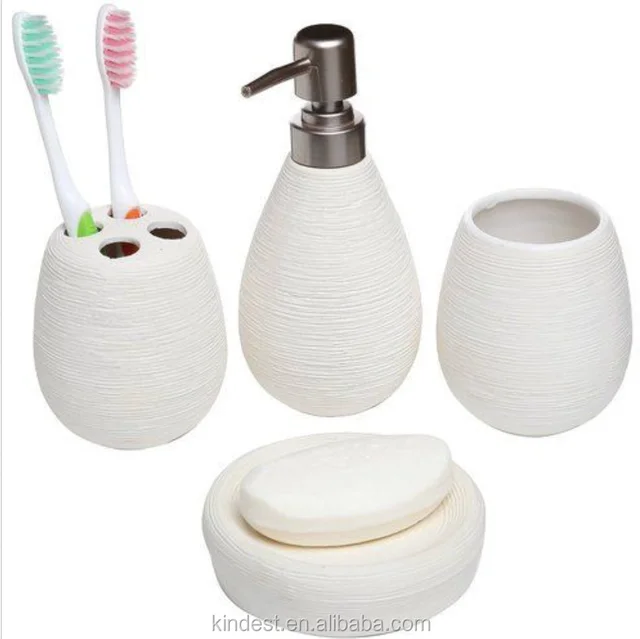 wholesale promotion bathroom accessories 4pcs ceramimc bath set